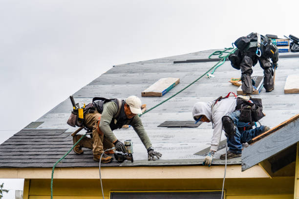Professional Gutter Installation technician working in Litchville, ND